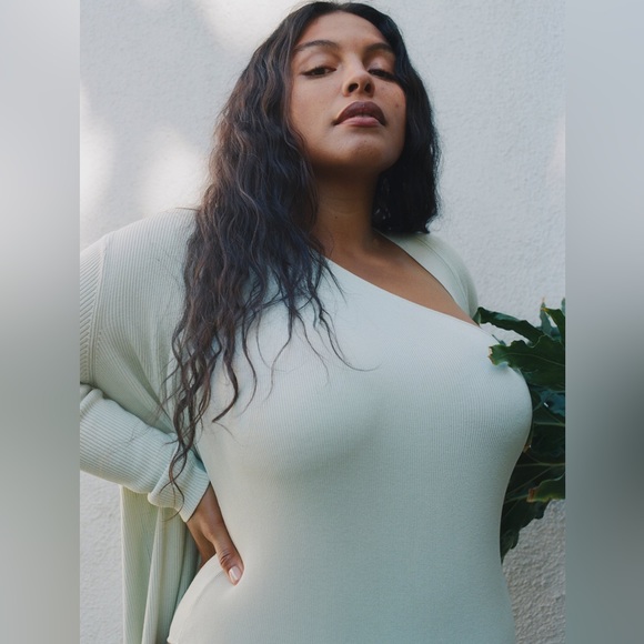 ZARA Celery Green Ribbed Knit Duster Maxi Cardigan - Picture 9 of 9